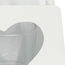 Article Sac décoratif en métal lanterne avec coeur blanc H18cm 2pcs