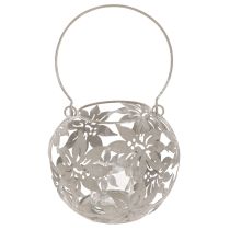 Article Lanterne décorative suspendue Windlight en métal gris Ø14cm H13cm
