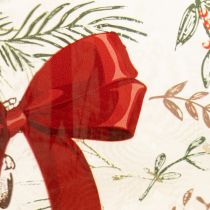 Article Bougeoir en verre avec ruban rouge et branches d'hiver, 15 cm