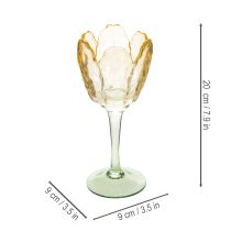 Article Porte-bougie chauffe-plat tulipe, motif floral, décoration pour une ambiance romantique et élégante, 20 cm