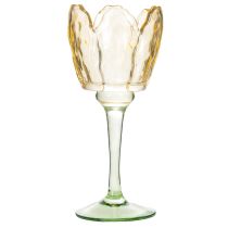 Article Porte-bougie chauffe-plat tulipe, motif floral, décoration pour une ambiance romantique et élégante, 20 cm