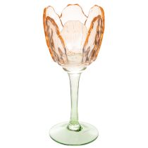 Article Porte-bougie chauffe-plat en verre en forme de tulipe, style vintage, décoration romantique pour la maison, 20 cm