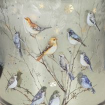 Article Porte-bougie chauffe-plat en verre avec motif d'oiseau et de flocon de neige, 8 cm, lot de 2