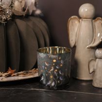 Article Porte-bougie chauffe-plat en verre avec motif d'oiseau et de flocon de neige, 8 cm, lot de 2