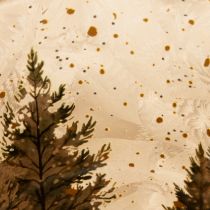 Article Porte-bougie chauffe-plat en verre, motif forêt de sapins, décoration hivernale, 15 cm