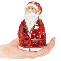 Article Figurine décorative de Père Noël servant de porte-bougie chauffe-plat avec étoiles, décoration de table, 15 cm