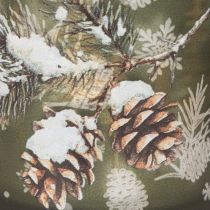 Article Porte-bougie chauffe-plat en verre avec branche de sapin d'hiver, 8 cm, lot de 2