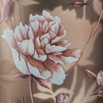 Article Lanterne en verre marron argent rose pivoines H18cm