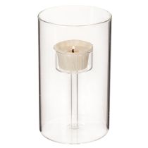 Article Bougeoir en verre avec insert pour bougies piliers 15 cm (lot de 2)