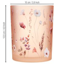 Article Lanterne décorative en verre à motif floral pour une touche d'élégance dans votre intérieur, 12,5 cm, lot de 2