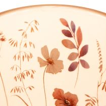 Article Porte-bougie chauffe-plat en verre à motif floral pour des moments chaleureux à la maison, 18 cm