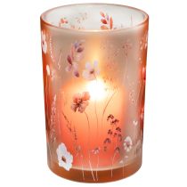 Article Porte-bougie chauffe-plat en verre à motif floral pour des moments chaleureux à la maison, 18 cm
