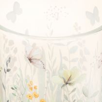 Article Lanterne décorative en verre à motif de papillons dans une prairie, pour une touche d'élégance dans votre intérieur, 18 cm, lot de 2