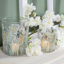 Article Lanterne décorative en verre à motif de papillons dans une prairie, pour une touche d'élégance dans votre intérieur, 18 cm, lot de 2