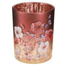 Article Lanterne décorative en verre à motif floral pour une touche d'élégance dans votre intérieur, 12,5 cm, lot de 2