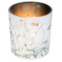 Article Lanterne décorative en verre à motif de feuilles, 8 cm, lot de 4, pour une touche d'élégance dans votre intérieur.