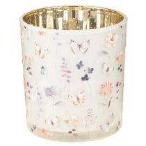 Article Lanterne décorative en verre avec motif papillon, 8 cm, lot de 4, pour une touche d&#39;élégance dans votre intérieur.