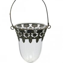 Lanterne en verre pour décoration à suspendre 24/28/30cm lot de 3