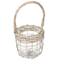 Article Lanterne à suspendre verre métal saule Ø14,5cm 2pcs