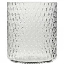 Article Lanterne en verre, vase à fleurs, vase rond en verre Ø11,5cm H13,5cm