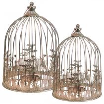 Lanterne métal décoration à suspendre Ø29/23,5cm décoration cage à oiseaux lot de 2