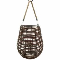 Article Lanterne décorative, décoration bougie avec anse, lanterne en panier Ø23cm H27cm
