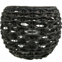 Article Lanterne tressée noire, décoration estivale marron Ø31cm H25cm