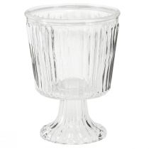 Article Coupe lanterne verre cannelé décoration Ø11,5cm H15cm