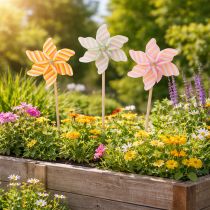 Article Piquet de jardin en forme de moulin à vent, décoration attrayante pour terrasse, jardin et balcon, 47 cm, lot de 3