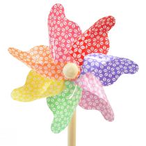 Article Moulin à vent décoration moulinet petit sur bâton coloré Ø14cm 30cm