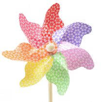 Moulins à vent décoratifs Pinwheel couleur naturelle Ø20,5cm H55cm