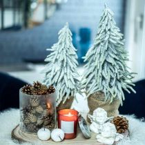 Sapin d&#39;hiver en pot, décoration de Noël, sapin avec neige H45cm