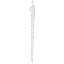 Article Glaçons de décoration d&#39;hiver à suspendre argent clair 28cm 3pcs