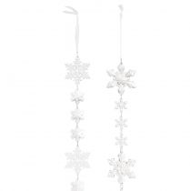 Article Guirlande d&#39;hiver cristaux de glace clair argent blanc L150cm 2 pièces
