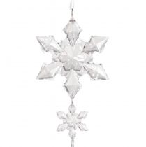 Article Guirlande d'hiver cristaux de glace clair argent blanc L150cm 2 pièces