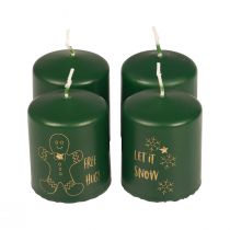 Article Bougies de Noël bougies Noël vert Ø5cm H6cm 4pcs