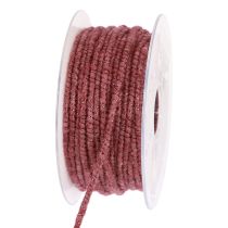 Article Fil de laine avec cordon en feutre mica violet Ø5mm 33m