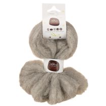 Article Cordon de laine décoratif gris naturel, 2 m, laine feutrée pour loisirs créatifs et art floral
