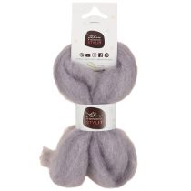 Article Laine décorative, violet clair, cordon de laine de 2 m, laine feutrée pour loisirs créatifs et art floral