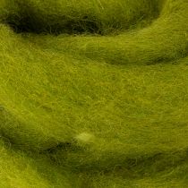 Article Mèche de laine feutrée douce pour créations décoratives et compositions saisonnières, 2 m, verte