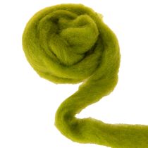 Article Mèche de laine feutrée douce pour créations décoratives et compositions saisonnières, 2 m, verte