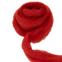 Article Cordon de laine, laine décorative, rouge, 2 m de laine feutrée pour l'art floral, la décoration et les loisirs créatifs
