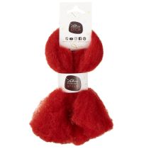 Article Cordon de laine, laine décorative, rouge, 2 m de laine feutrée pour l'art floral, la décoration et les loisirs créatifs