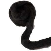 Article Laine décorative, cordon de laine, laine feutrée pour loisirs créatifs et art floral, 2 m, noir