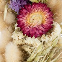Article Couronne de fleurs séchées, décoration de table festive pour les occasions spéciales et les saisons, 25 cm