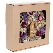 Article Couronne de fleurs séchées, décoration de table festive pour les occasions spéciales et les saisons, 25 cm