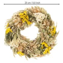 Article Couronne de fleurs séchées, décoration naturelle pour table, salon et couloir, 25 cm