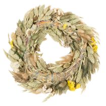 Article Couronne de fleurs séchées, décoration naturelle pour table, salon et couloir, 25 cm