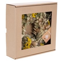 Article Couronne de fleurs séchées, décoration naturelle pour table, salon et couloir, 25 cm