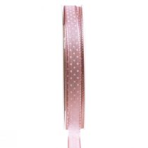 Article Ruban cadeau ruban décoratif à pois vieux rose 10mm 25m